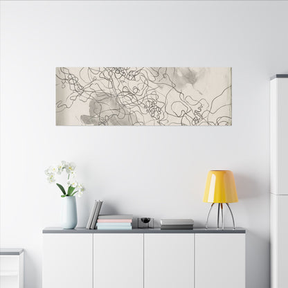 Summer Shadow Play Minimal Line Canvas Art | Earthy Decor