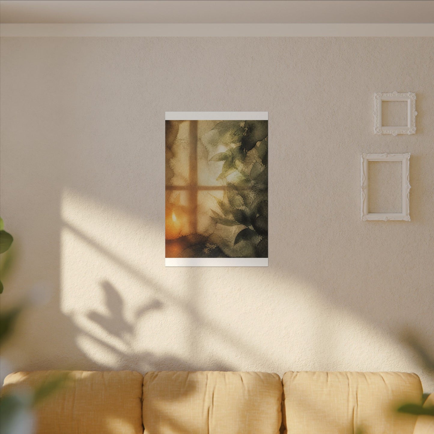 Cozy Shoji Screen Canvas Art - Watercolor Japandi