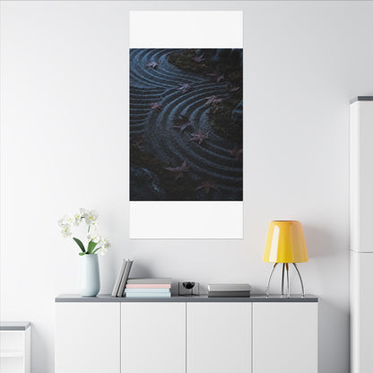 Rock Garden Canvas Art | Autumn Dark Japandi Dark Texture Art