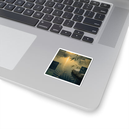 Golden Hour Water Ripple Sticker - Zen Kanso