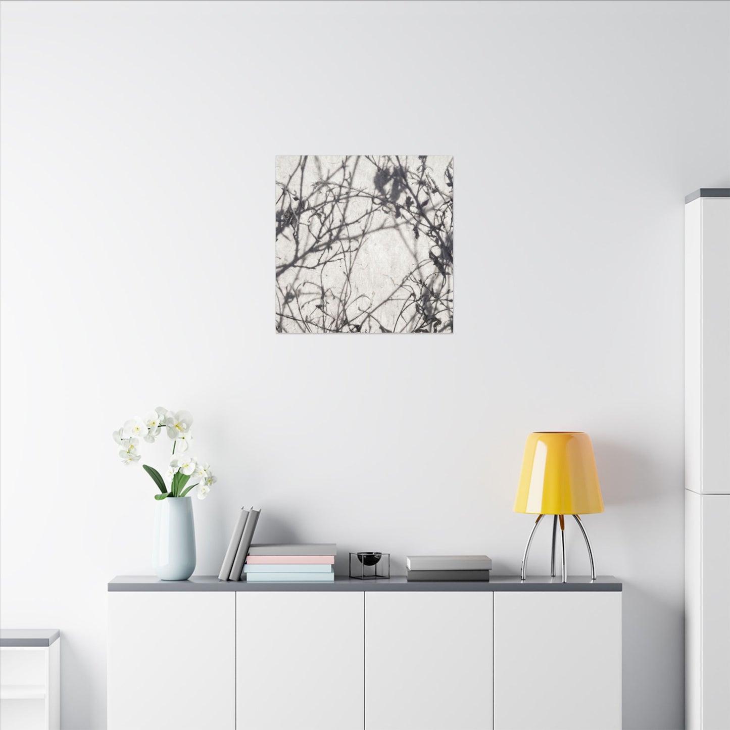 Winter Shadow Play Japanese Pattern Canvas Art | Elegant Decor