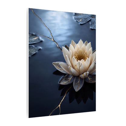 Beautiful Lotus Flower Canvas Art - Gold Vein Kintsugi