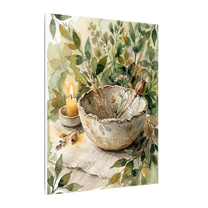 Ceramic Bowl Summer Canvas Art | Japandi Elegant Design