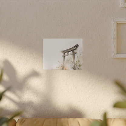 Fukinsei Torii Gate Canvas Art - Japandi Watercolor