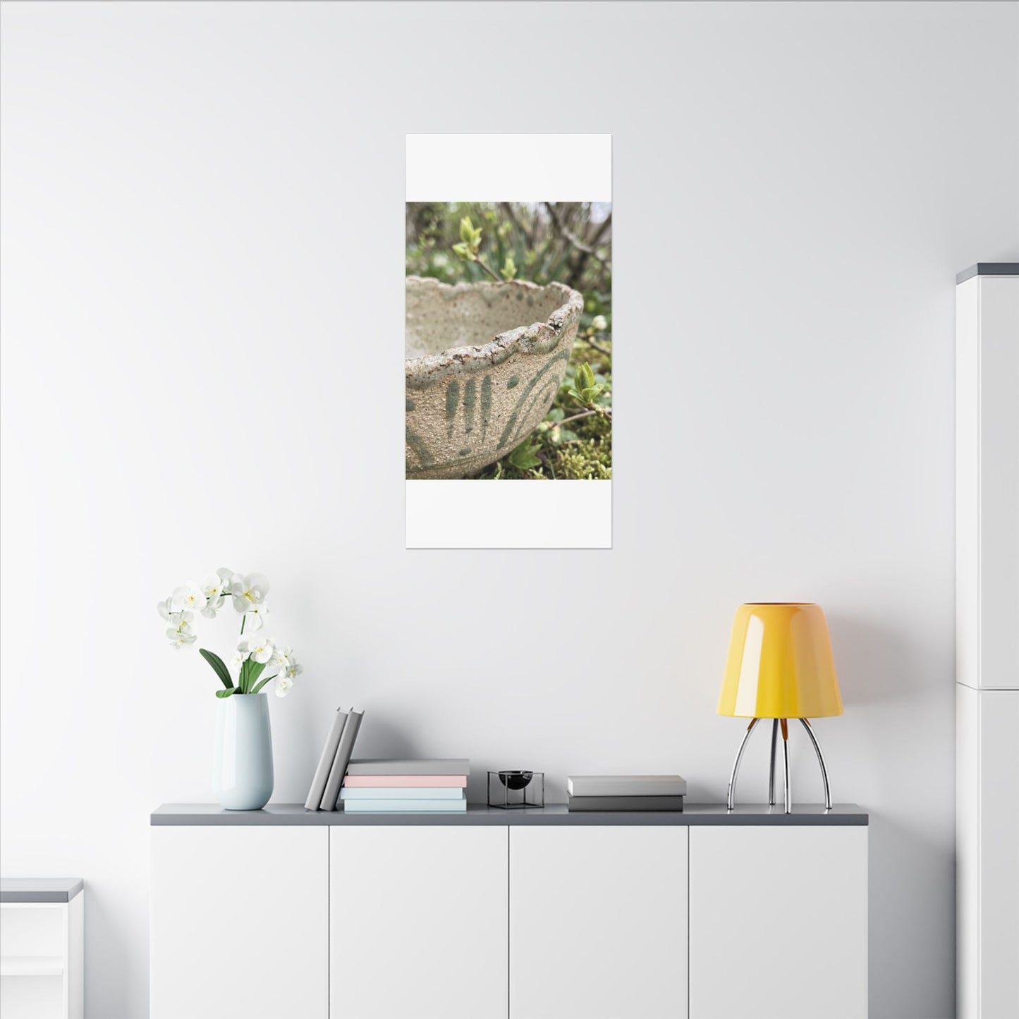 Elegant Ceramic Bowl Canvas Art - Japanese Pattern Japandi