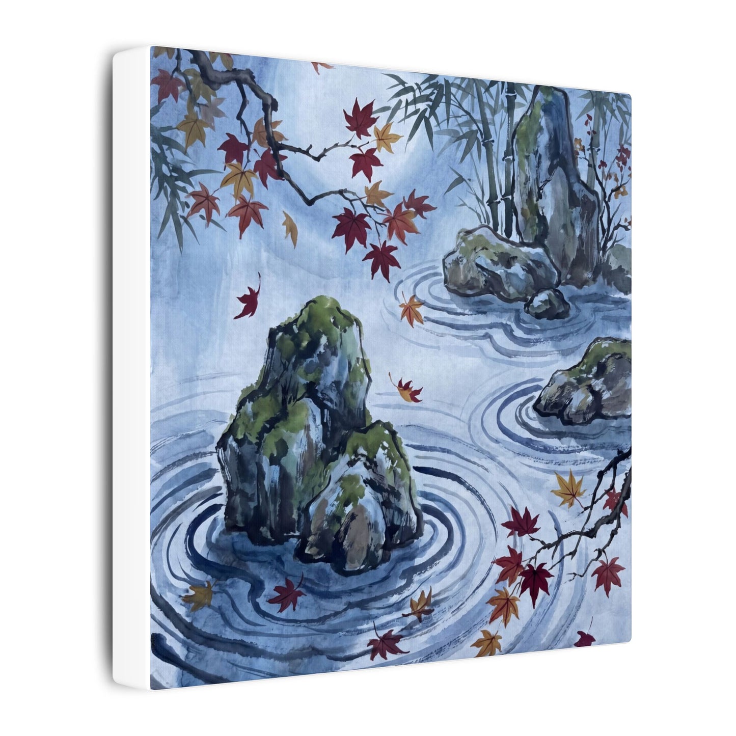 Rock Garden Autumn Canvas Art | Zen Tranquil Design