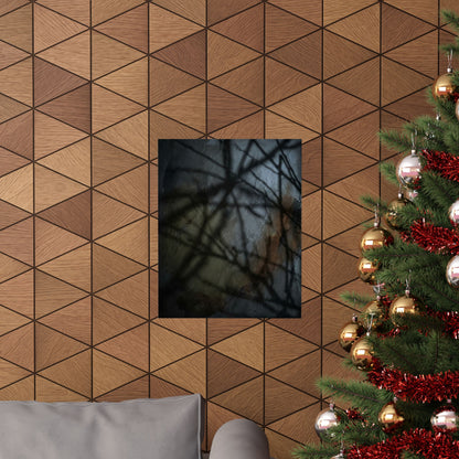 Shadow Play Wall Art Print | Winter Dark Japandi Dark Texture Art