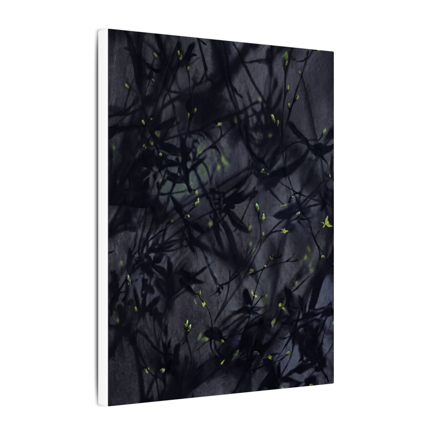Shadow Play Spring Canvas Art | Dark Japandi Atmospheric Design