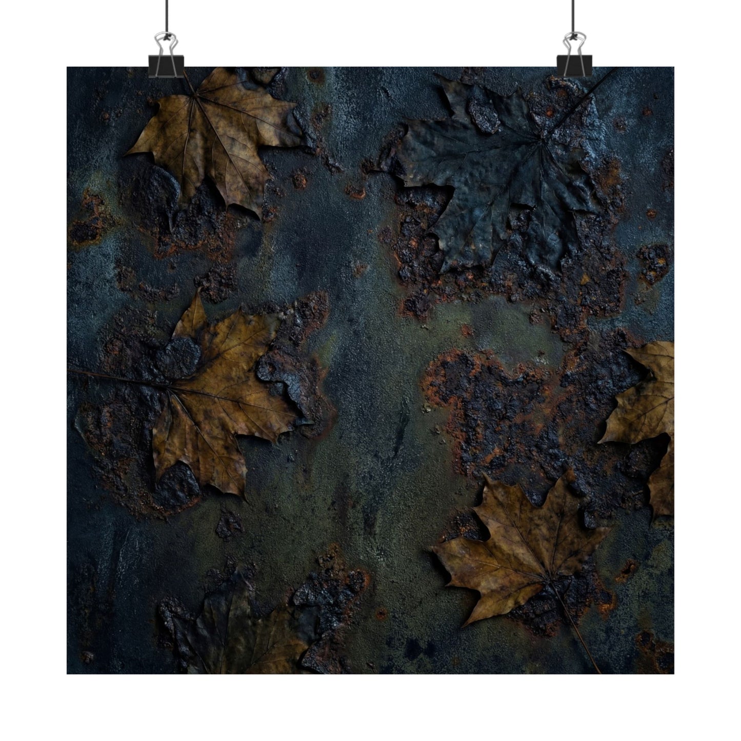 Autumn Rust Patina Charcoal Ink Wall Art Print | Bold Decor Art Print