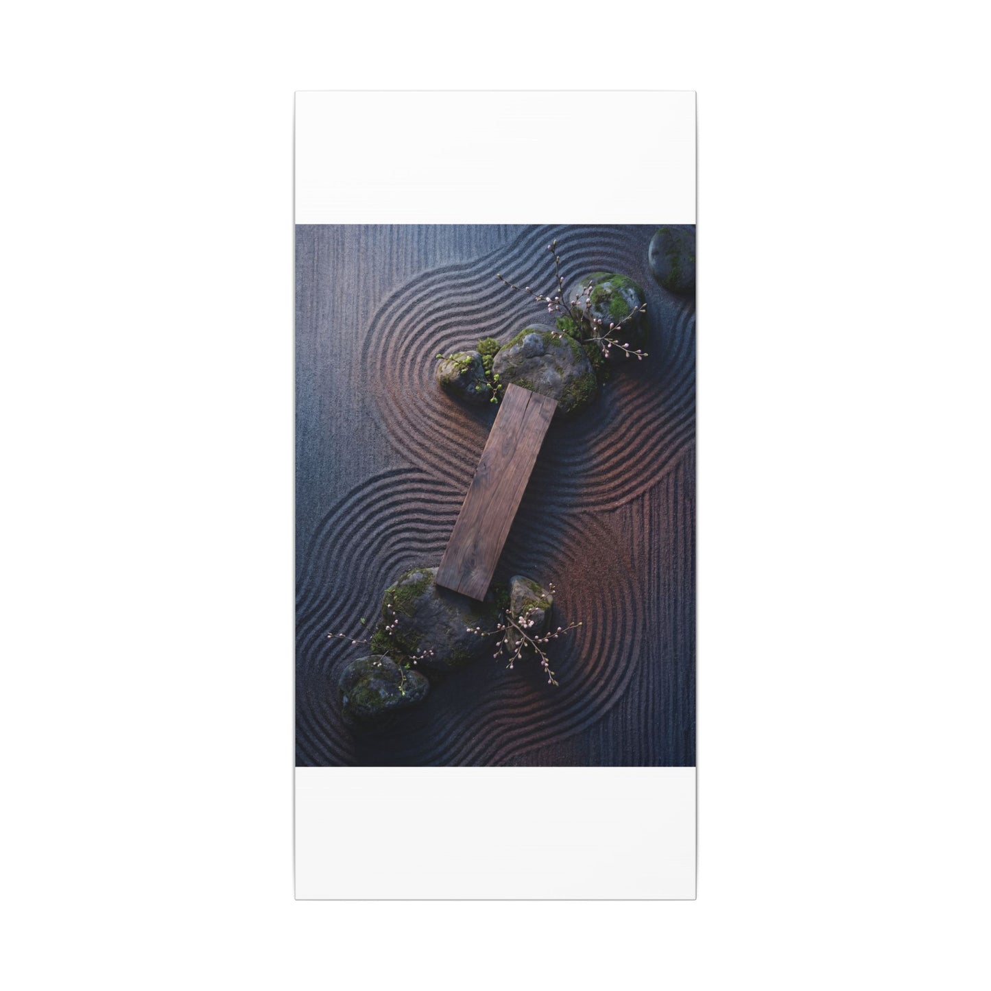 Spring Rock Garden Moody Minimal Canvas Art | Atmospheric Decor