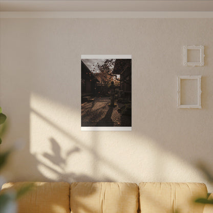 Seijaku Stone Lantern Canvas Art - Dark Japandi Shadow Zen