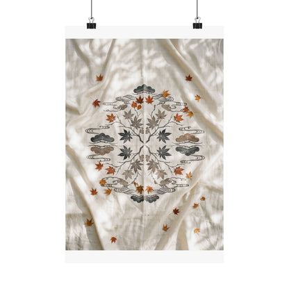 Warm Silk Drape Wall Art Print - Japanese Pattern Japandi