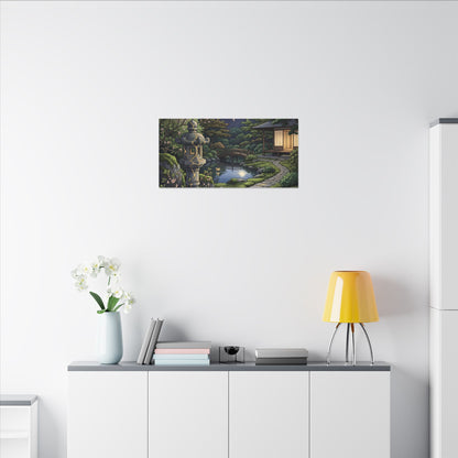Spring Moonlit Garden Gold Vein Canvas Art | Resilient Decor