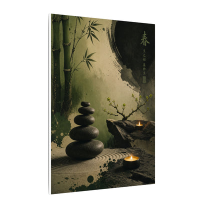 River Stones Spring Canvas Art | Zen Contemplative Design