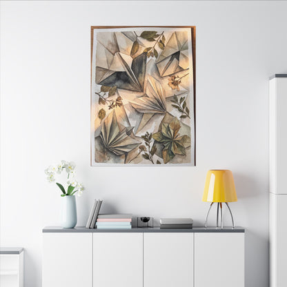 Golden Hour Paper Fold Canvas Art - Japandi Seijaku