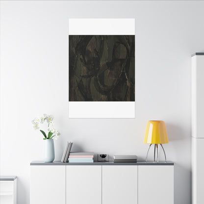Mixed Media Dark Japandi Textured Canvas Art