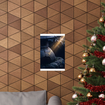 Moonlit Garden Winter Wall Art Print | Kintsugi Artful Design