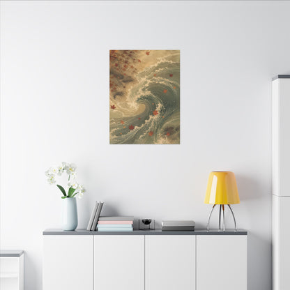 Japandi Ocean Wave in Candlelight | Japanese Pattern Canvas Art