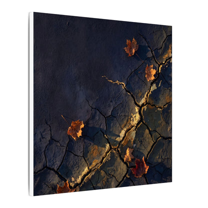 Cracked Earth Canvas Art | Autumn Dark Japandi Dark Texture Art