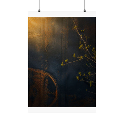 Golden Hour Rust Patina Wall Art Print - Dark Japandi Ma