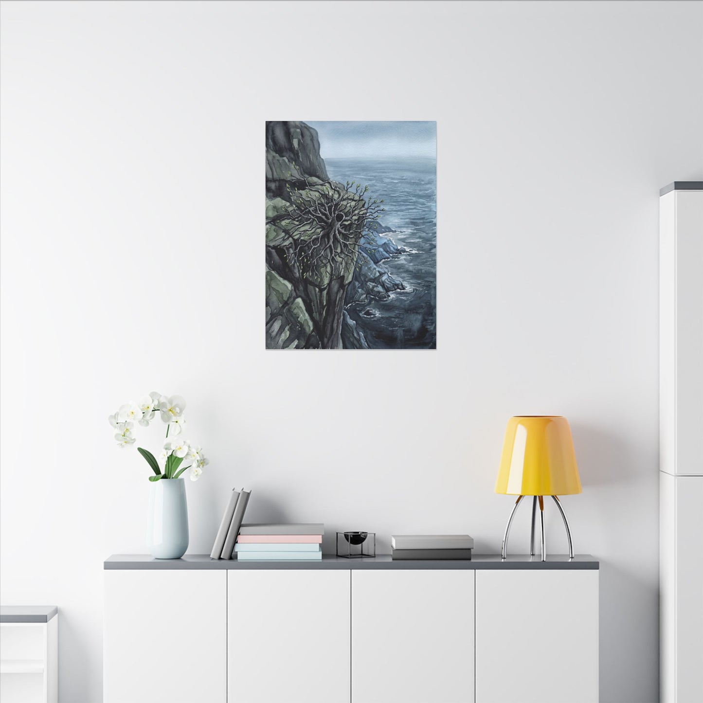 Pine Tree Spring Canvas Art | Japandi Neutral Design