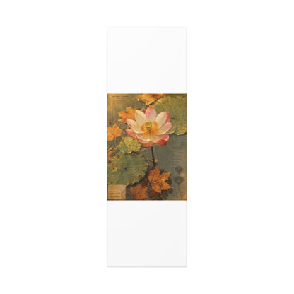 Autumn Lotus Flower Herbarium Canvas Art | Rustic Decor