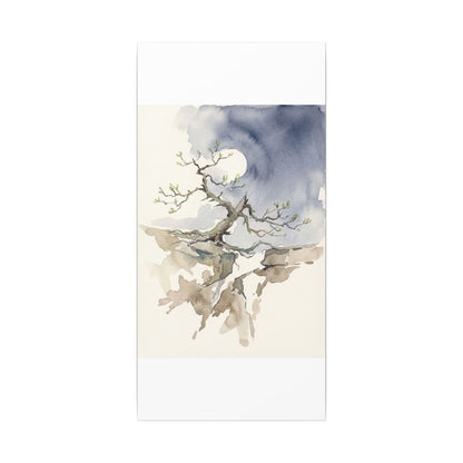 Moonlight Pine Tree Canvas Art - Japandi Ma
