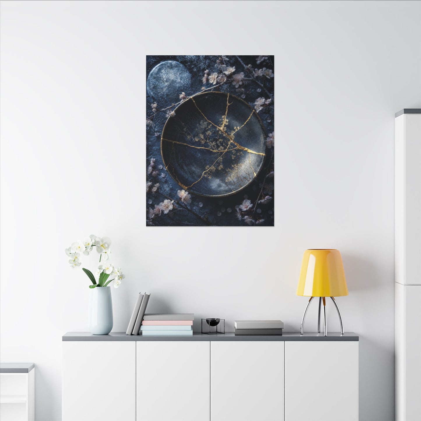 Cherry Blossom Winter Canvas Art | Kintsugi Philosophical Design