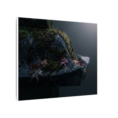 Stone Lantern Moody Minimal Canvas Art | Sophisticated Dark Japandi Art