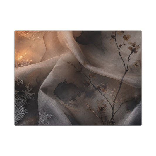 Japandi Silk Drape in Candlelight | Watercolor Canvas Art