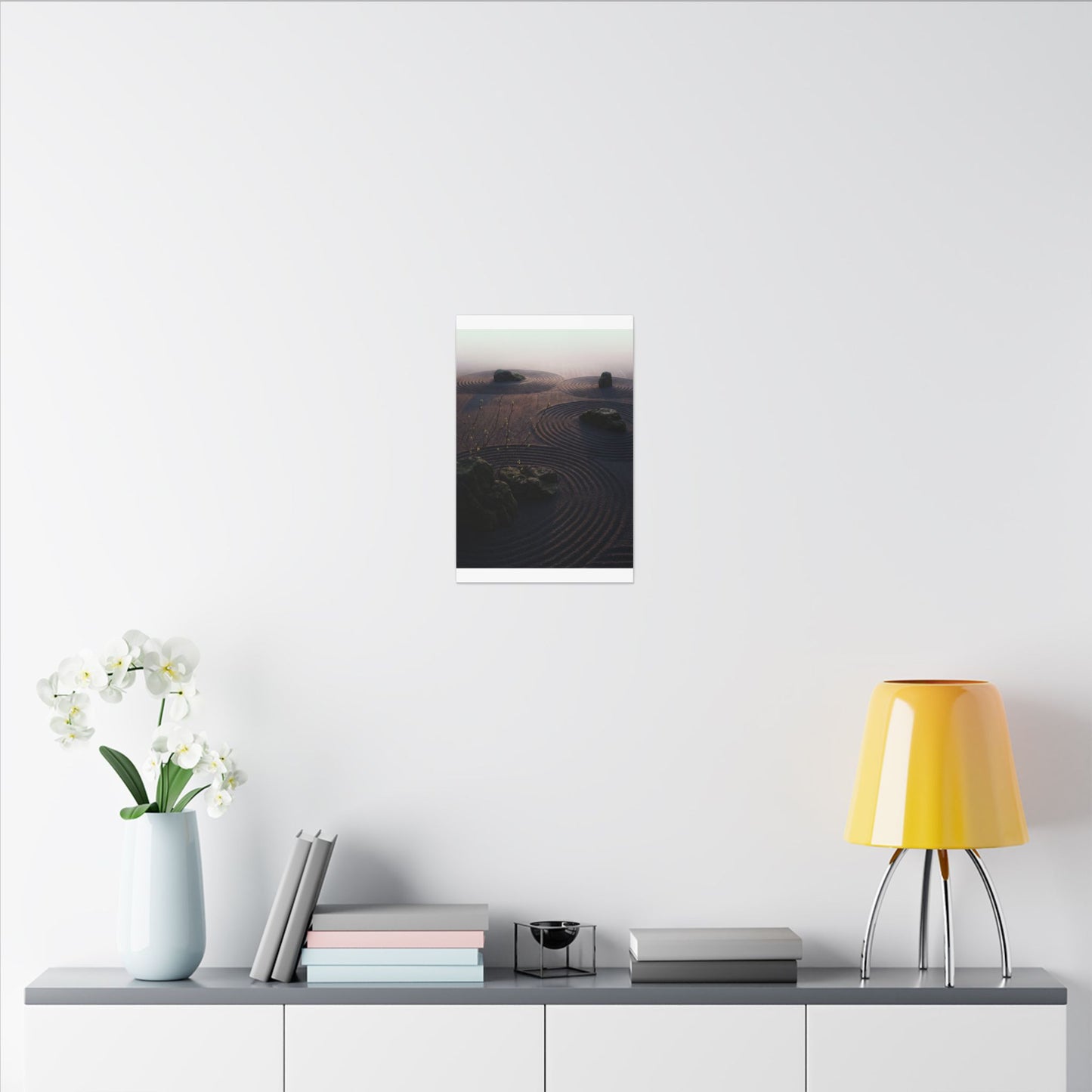 Spring Rock Garden Shadow Zen Canvas Art | Luxurious Decor