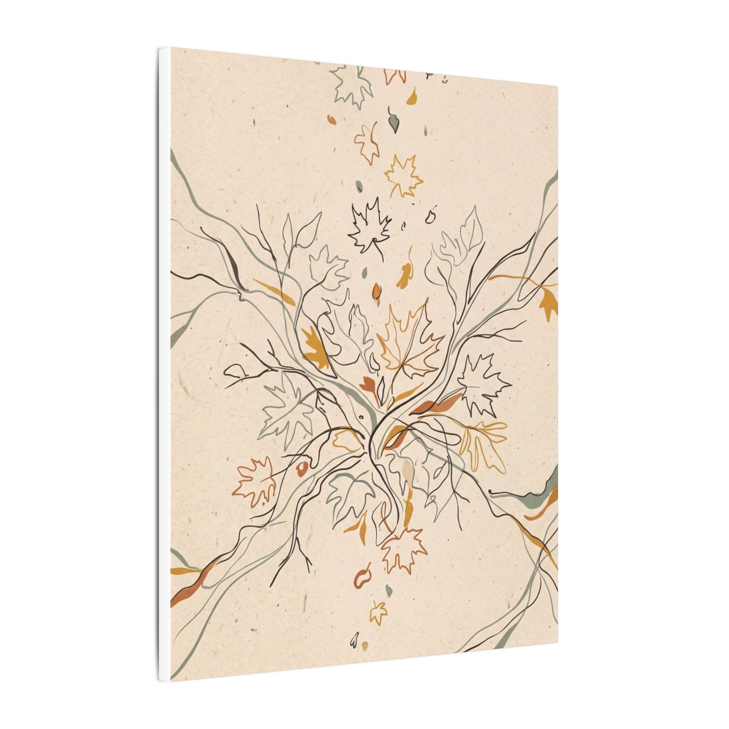 Warm Shadow Play Canvas Art - Minimal Line Japandi