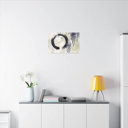 Wisteria Enso Canvas Art | Serene Zen Art