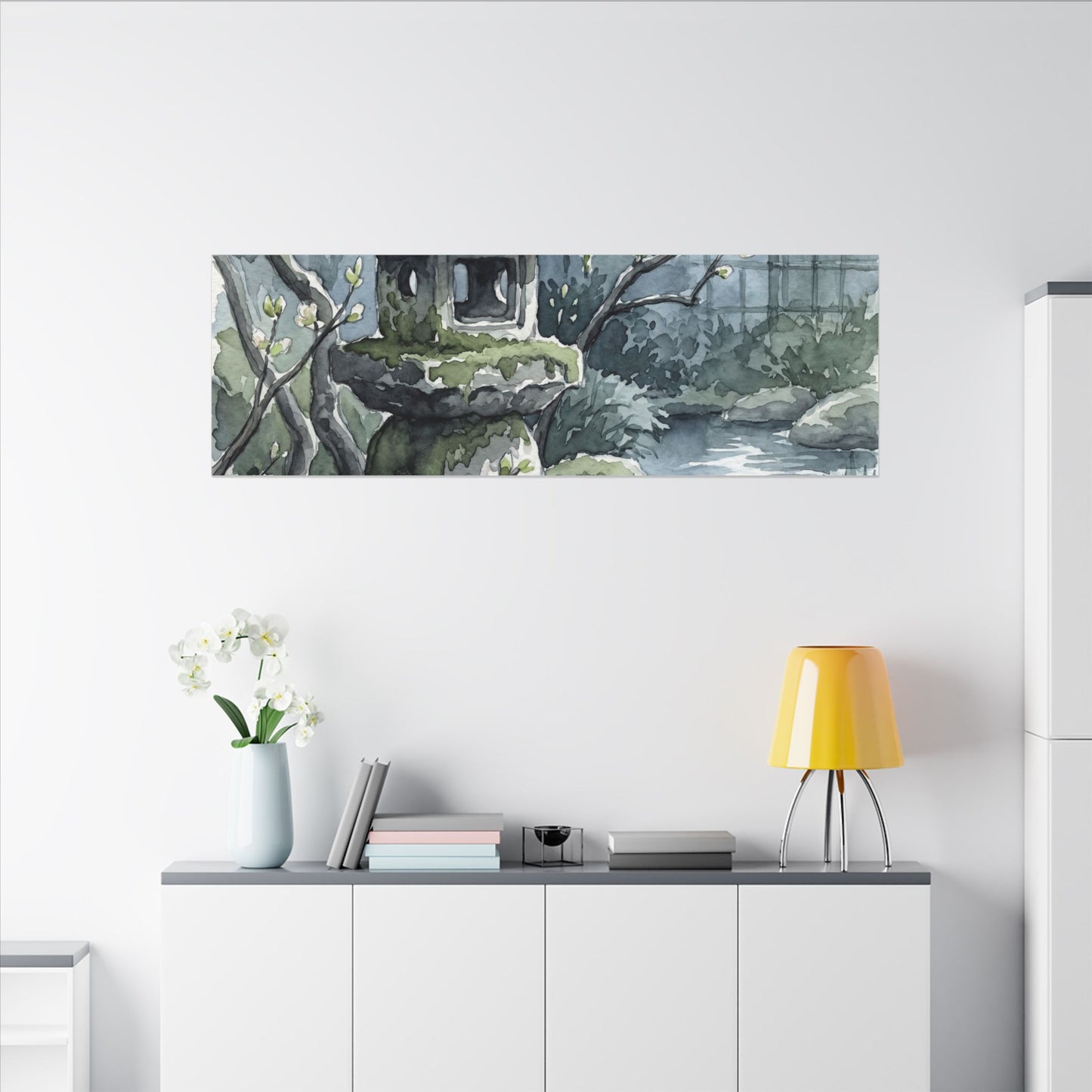 Moonlight Stone Lantern Canvas Art - Japandi Seijaku