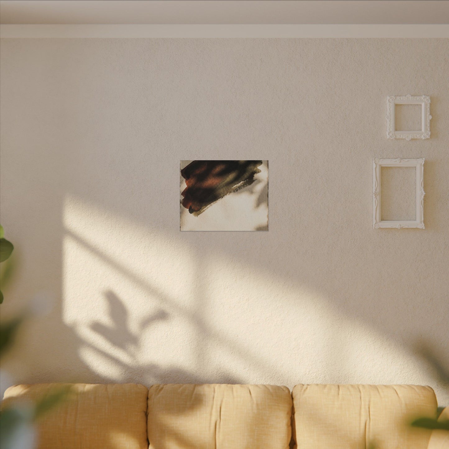 Ink Brushstroke Canvas Art | Summer Dark Japandi Moody Minimal Art