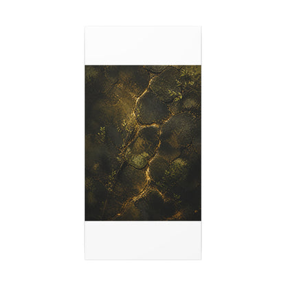 Shibui Cracked Earth Canvas Art - Dark Japandi Dark Texture