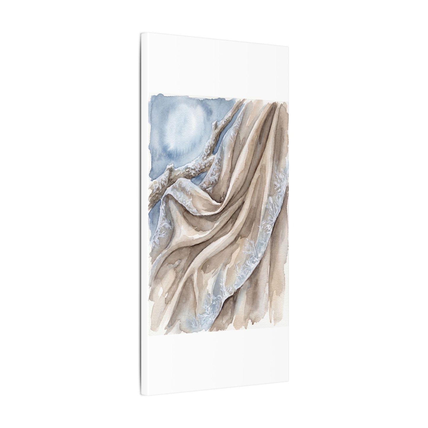 Silk Drape Winter Canvas Art | Japandi Cozy Design