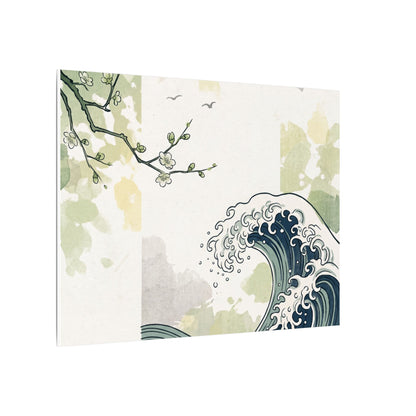 Spring Ocean Wave Ukiyo E Inspired Canvas Art | Serene Decor