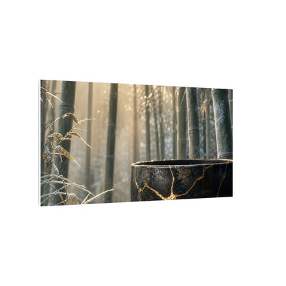 Fukinsei Bamboo Grove Canvas Art - Kintsugi Gold Repair