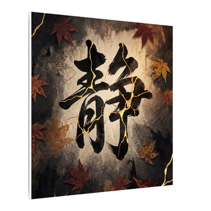 Autumn Calligraphy Gold Repair Canvas Art | Philosophical Decor