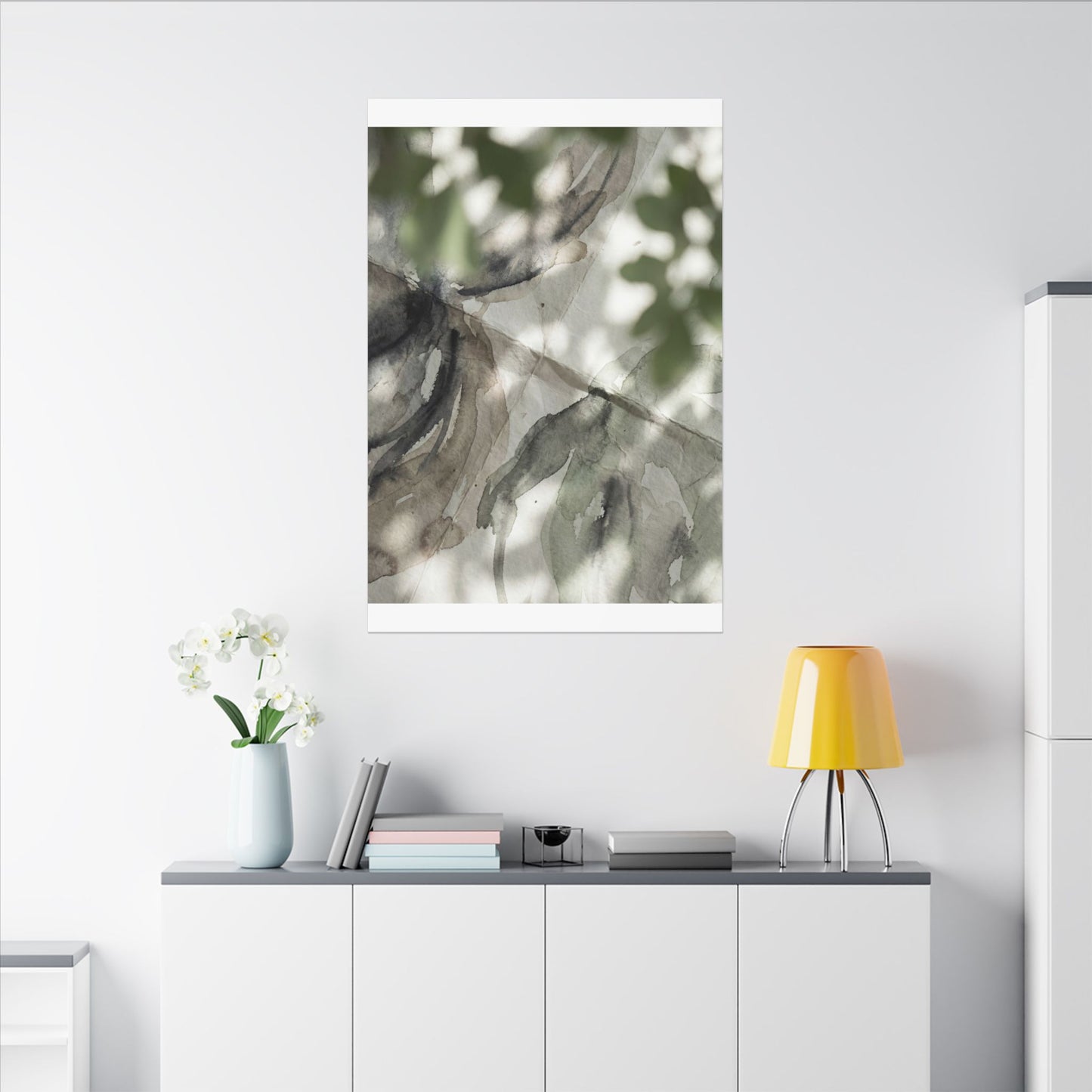 Spring Paper Fold Watercolor Canvas Art | Warm Decor