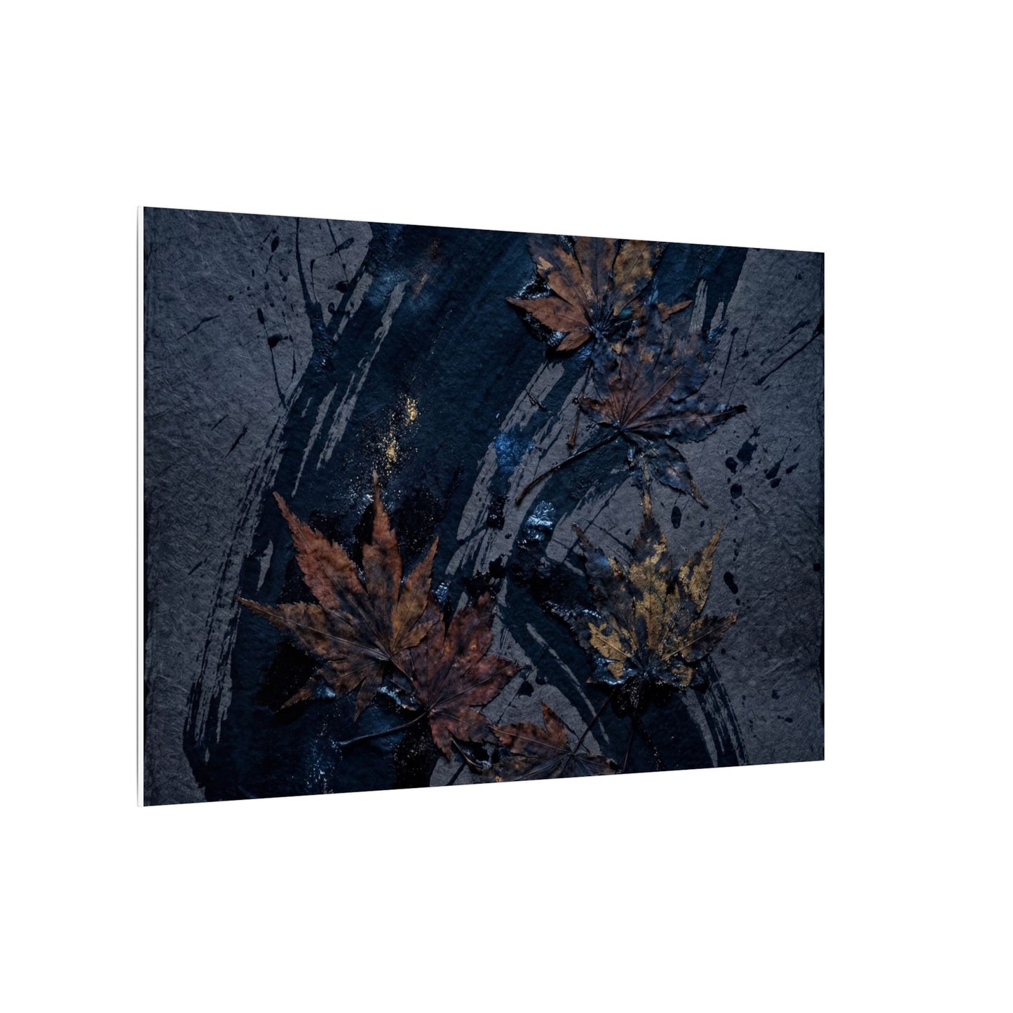 Sophisticated Ink Brushstroke Canvas Art - Dark Texture Dark Japandi