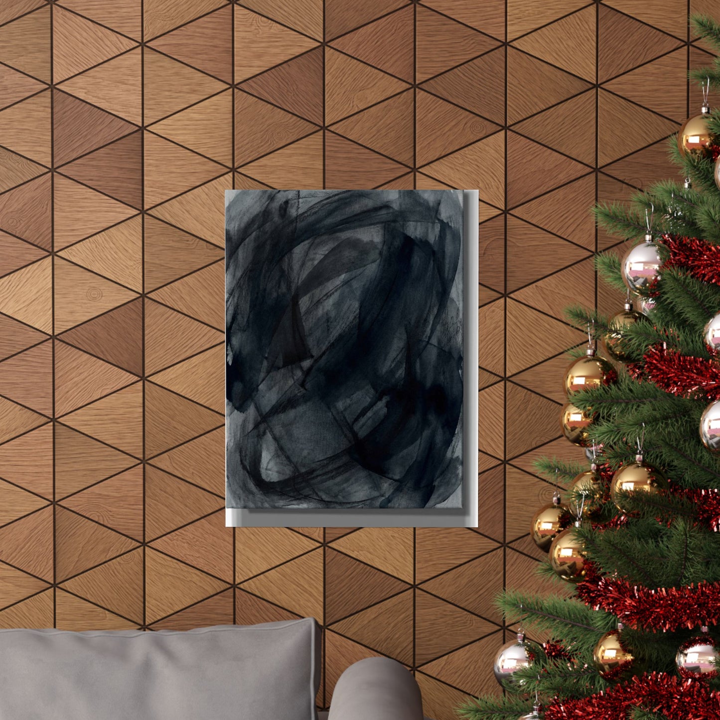 Deep Tones Dark Japandi Charcoal Wall Art Print