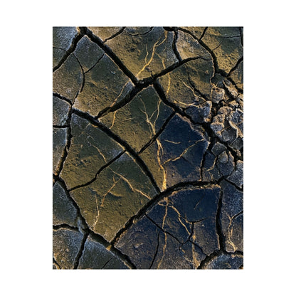 Kanso Cracked Earth Wall Art Print - Dark Japandi Moody Minimal
