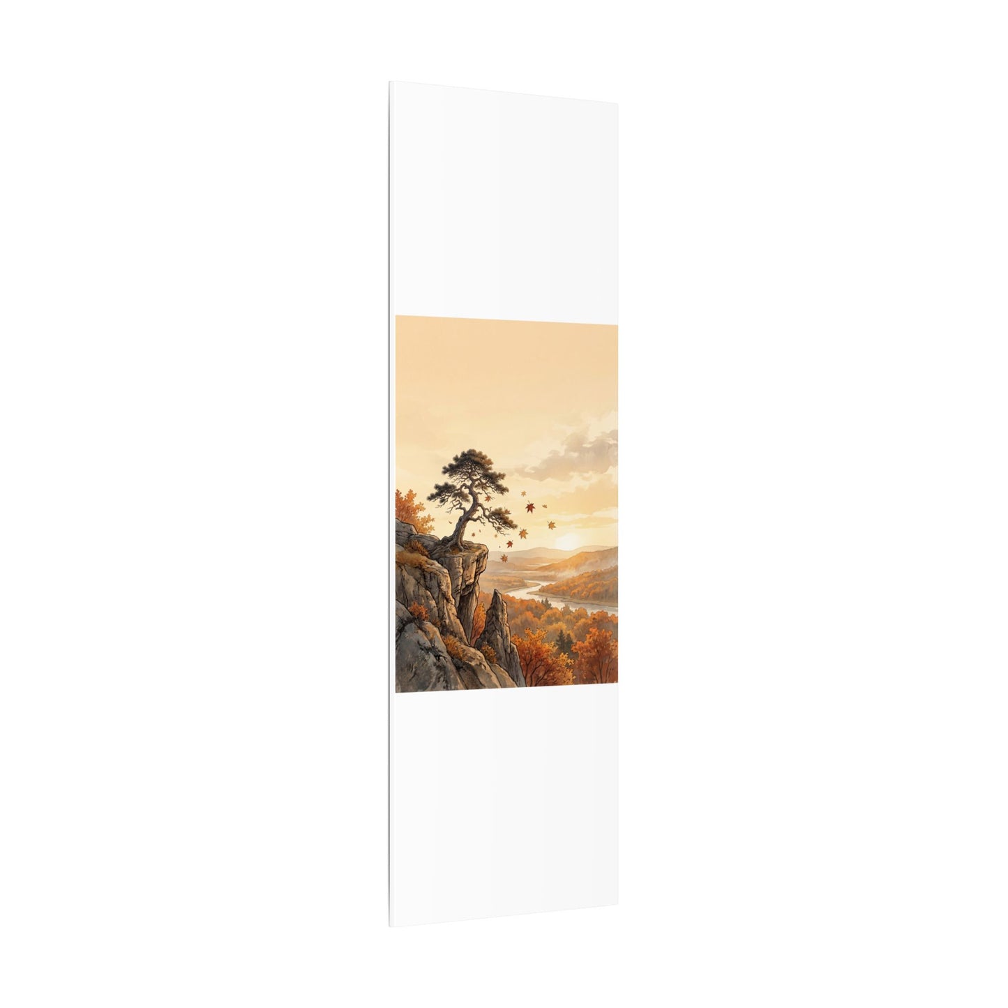 Pine Tree Autumn Canvas Art | Japandi Warm Design