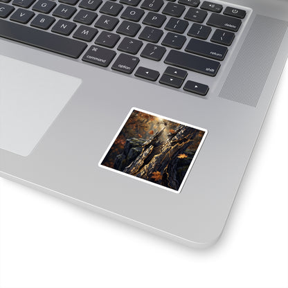 Beautiful Pine Tree Sticker - Gold Vein Kintsugi