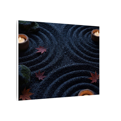 Seijaku Rock Garden Canvas Art - Dark Japandi Dark Texture