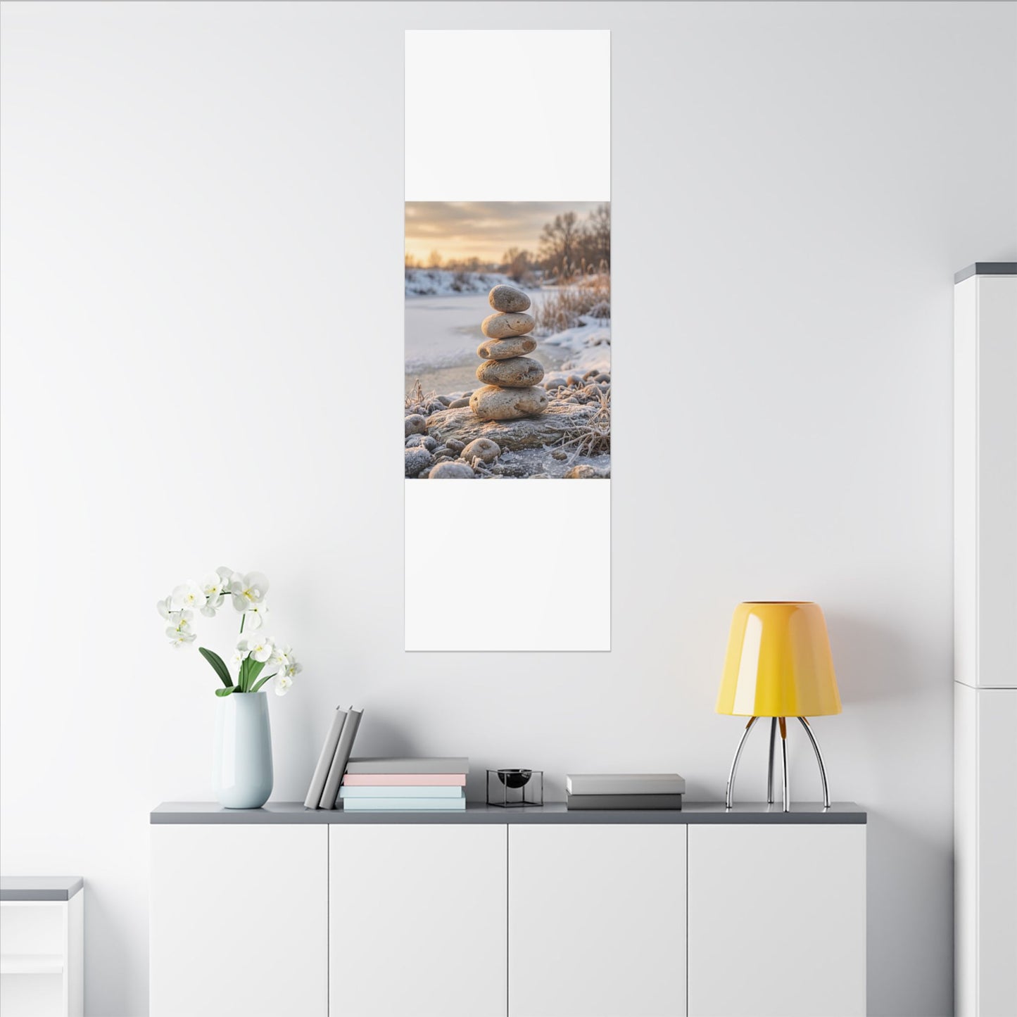 Ma River Stones Canvas Art - Japandi Japanese Pattern