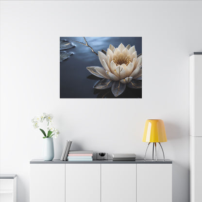 Beautiful Lotus Flower Canvas Art - Gold Vein Kintsugi