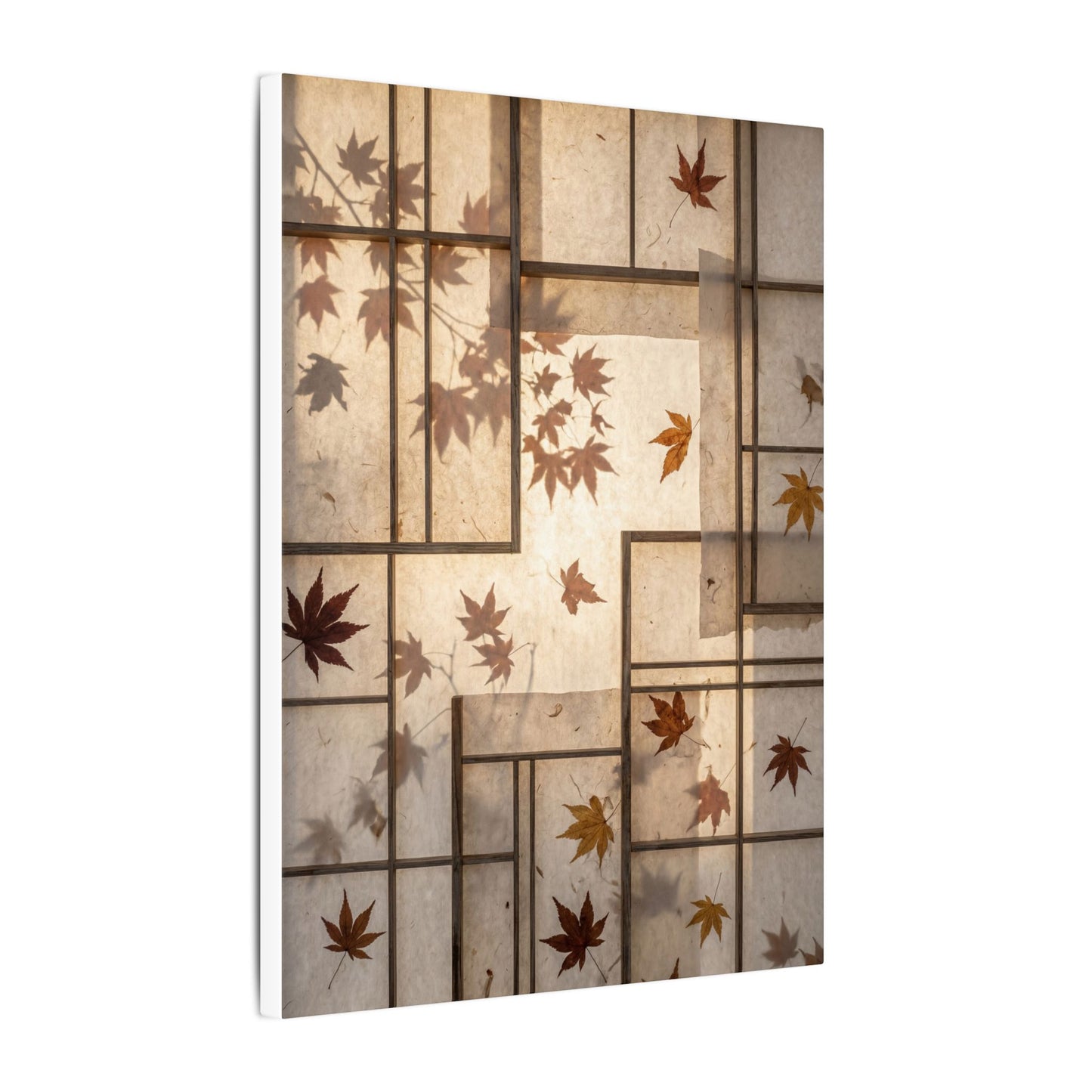 Shoji Screen Japanese Pattern Canvas Art | Neutral Japandi Art